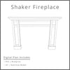 Shaker Fireplace Surround Woodworking Project and SketchUp Model - DIGITAL DOWNLOAD