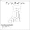 Corner Mudroom With Storage and Cubbies Woodworking Project Plan and 3D SketchUp Model- DIGITAL DOWNLOAD