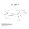 Kids Fox Stool Plan Woodworking Project Plan and 3D SketchUp Model - DIGITAL DOWNLOAD