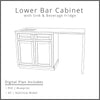 Mini Bar with Sink and Mini Fridge Woodworking Project Plan and 3D SketchUp Model - DIGITAL DOWNLOAD