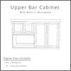 Mini Bar Upper Built-in Microwave and Cabinets Woodworking Project Plan and 3D SketchUp Model - DIGITAL DOWNLOAD