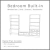 Bedroom Built-in With Window Seat Desk, Dresser, Drawers and Bookshelves - DIGITAL DOWNLOAD