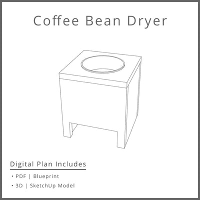 Coffee Bean Dryer Woodworking Project Plan and 3D SketchUp Model - DIGITAL DOWNLOAD