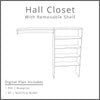 Hall Closet Plan Woodworking Project Plan and 3D SketchUp Model - DIGITAL DOWNLOAD