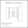 Walk-in Primary Bedroom Closet With Drawers and Storage - DIGITAL DOWNLOAD